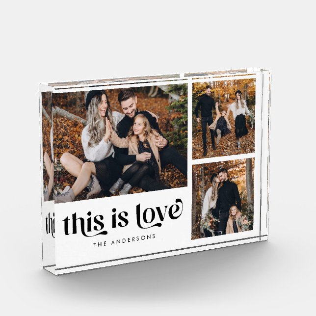 Simple Retro This is Love Collage Photo Block (Left)