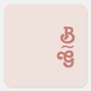 Simple Retro Vibes   Blush Monogram Envelope Seals