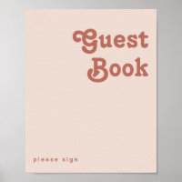 Simple Retro Vibes | Blush Pink Guest Book Sign
