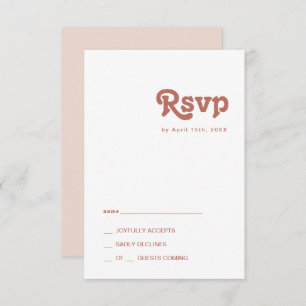 Simple Retro Vibes   Blush Pink RSVP Card