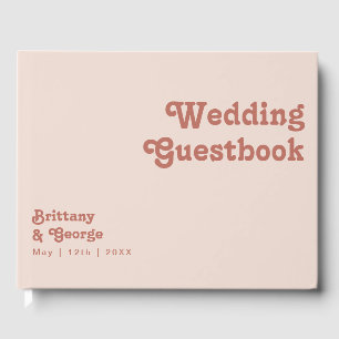 Simple Retro Vibes   Blush Pink Wedding Guestbook