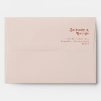 Simple Retro Vibes | Blush Pink Wedding Invitation