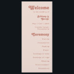 Simple Retro Vibes | Blush Pink Wedding Program<br><div class="desc">This simple retro vibes | blush pink wedding program is perfect for your classic funky vintage earth tones wedding. The design features a minimalist hippie rustic boho font. The neutral southwest desert colour palette and earthy bohemian mid-century lettering combine for a perfect, minimal modern western destination design. Feel free to...</div>