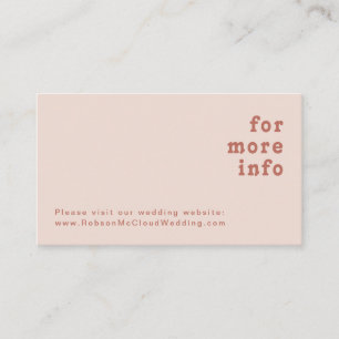 Simple Retro Vibes   Blush Pink Wedding Website Enclosure Card