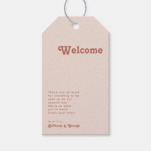 Simple Retro Vibes   Blush Pink Wedding Welcome Gift Tags