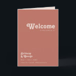 Simple Retro Vibes | Old Rose Folded Wedding Program<br><div class="desc">This simple retro vibes | old rose folded wedding program is perfect for your classic funky vintage earth tones wedding. The design features a minimalist hippie rustic boho font. The neutral southwest desert colour palette and earthy bohemian mid-century lettering combine for a perfect, minimal modern western destination design. Feel free...</div>