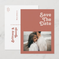 Simple Retro Vibes | Old Rose Photo Save The Date