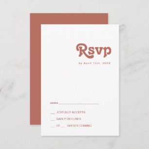 Simple Retro Vibes   Old Rose RSVP Card