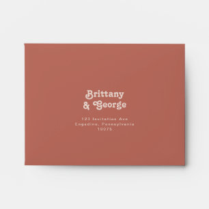 Simple Retro Vibes   Old Rose Self Addressed RSVP Envelope