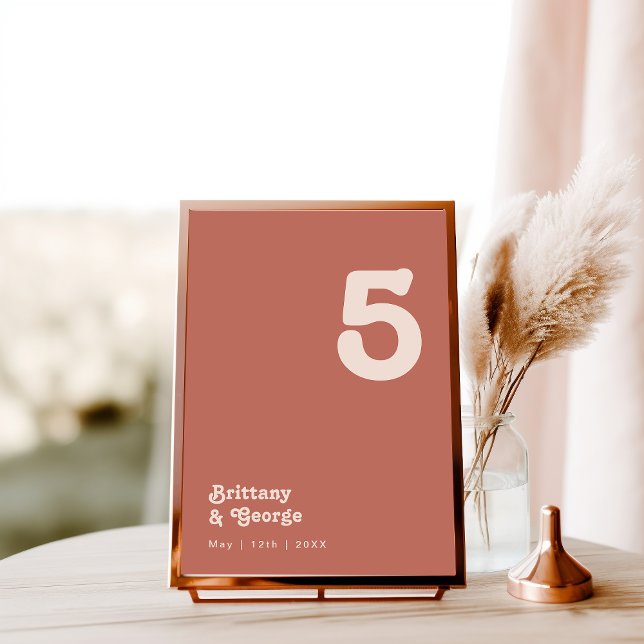 Simple Retro Vibes | Old Rose Table Number (Creator Uploaded)