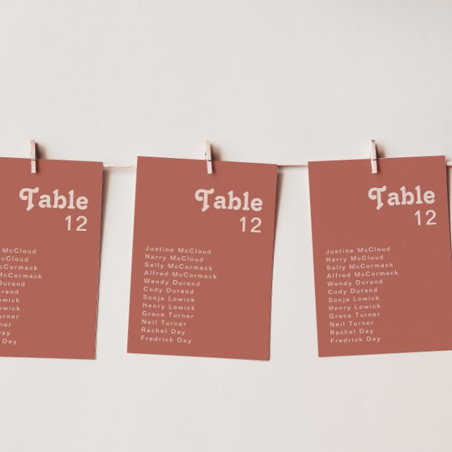Simple Retro Vibes | Old Rose Table Number Chart (Creator Uploaded)