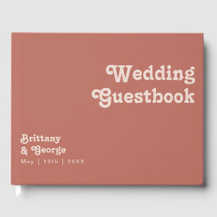Simple Retro Vibes   Old Rose Wedding Guestbook