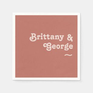 Simple Retro Vibes   Old Rose Wedding Napkins
