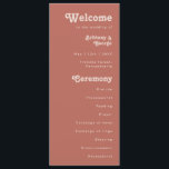 Simple Retro Vibes | Old Rose Wedding Program<br><div class="desc">This simple retro vibes | old rose wedding program is perfect for your classic funky vintage earth tones wedding. The design features a minimalist hippie rustic boho font. The neutral southwest desert colour palette and earthy bohemian mid-century lettering combine for a perfect, minimal modern western destination design. Feel free to...</div>
