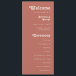 Simple Retro Vibes | Old Rose Wedding Program<br><div class="desc">This simple retro vibes | old rose wedding program is perfect for your classic funky vintage earth tones wedding. The design features a minimalist hippie rustic boho font. The neutral southwest desert colour palette and earthy bohemian mid-century lettering combine for a perfect, minimal modern western destination design. Feel free to...</div>