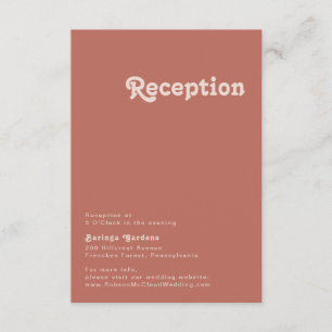 Simple Retro Vibes Old Rose Wedding Reception Enclosure Card