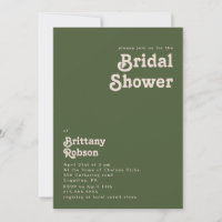 Simple Retro Vibes | Olive Green Bridal Shower