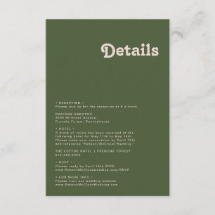 Simple Retro Vibes   Olive Green Details Enclosure Card