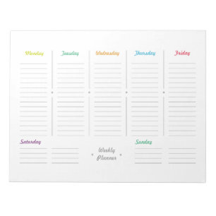 Simple Retro Weekly Planner Notepad