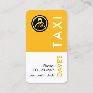 Simple Retro Yellow Taxi Layer Business Card