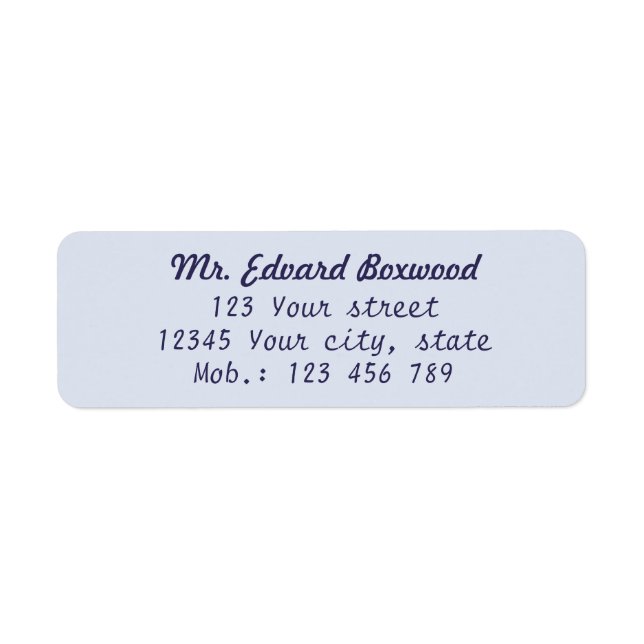 Simple Return Address Blue (Front)