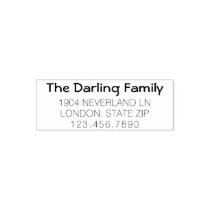 Simple Return Address Custom Text Family Name Self-inking Stamp