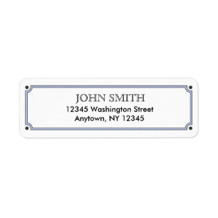 Simple Return Address Label with Blue Border