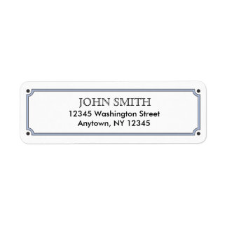 Simple Return Address Label with Blue Border