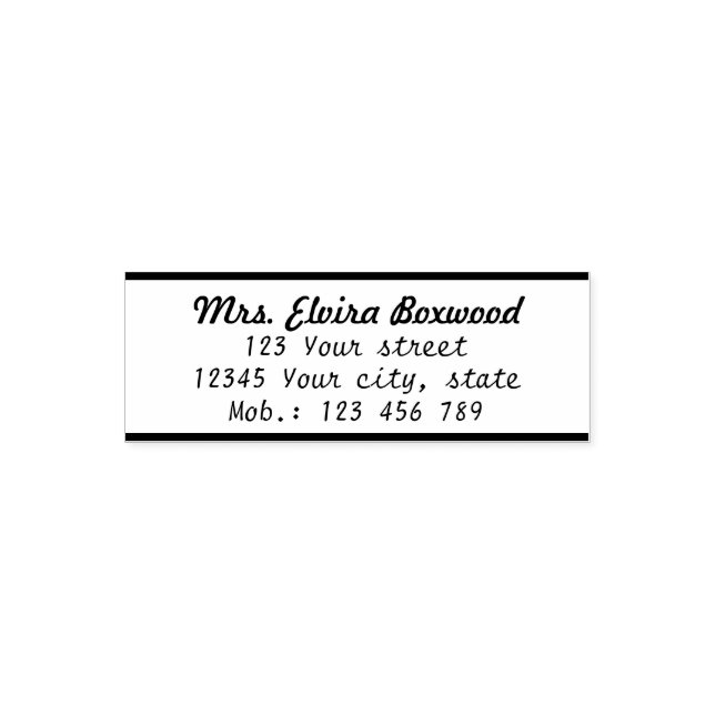 Simple Return Address Label with Lines Self-inking Stamp (Design)