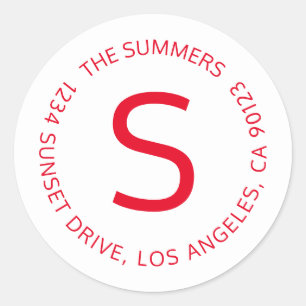 Simple Return Address or Circular Text Message Classic Round Sticker