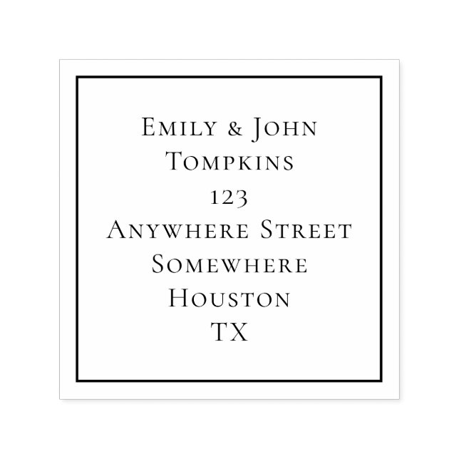 Simple Return Address Square Border Self-inking Stamp (Design)