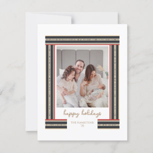 Simple Ribbon Border Happy Holidays Card