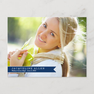 Simple Ribbon Graduation Postcard
