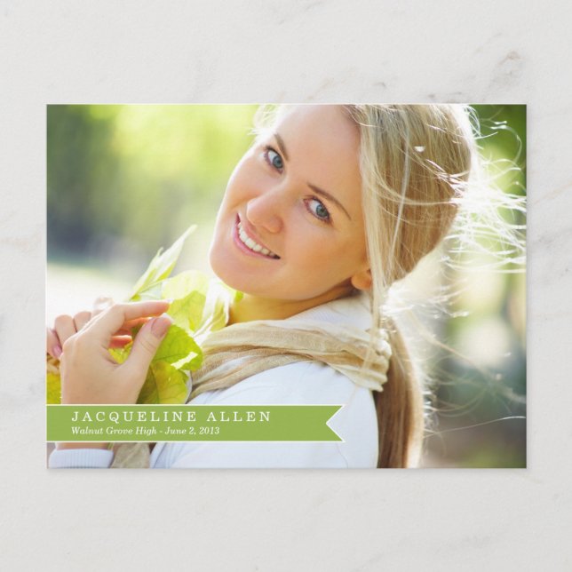Simple Ribbon Graduation Postcard (Front)