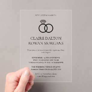 Simple Rings Wedding Invitation