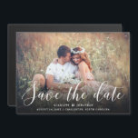Simple Romance Elegant Photo Save the Date | White Magnetic Invitation<br><div class="desc">Elegant font reads "Save the Date" on the bottom of this photo magnetic card.  Easy to customize with your own information!</div>