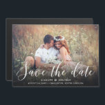 Simple Romance Elegant Photo Save the Date | White Magnetic Invitation<br><div class="desc">Elegant font reads "Save the Date" on the bottom of this photo magnetic card.  Easy to customize with your own information!</div>