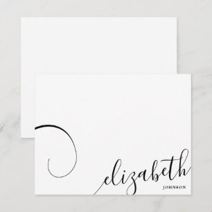 Simple Romantic Calligraphy Black and White Card
