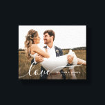 Simple Romantic Photo Love Calligraphy Script  Canvas Print<br><div class="desc">A simple,  romantic photo canvas print features an elegant calligraphy script perfect for a family or couple.</div>