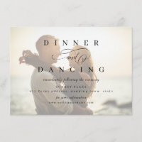 Simple romantic script photo wedding reception