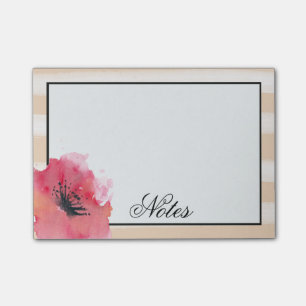 Simple Romantic Stripes Floral Post-it Notes