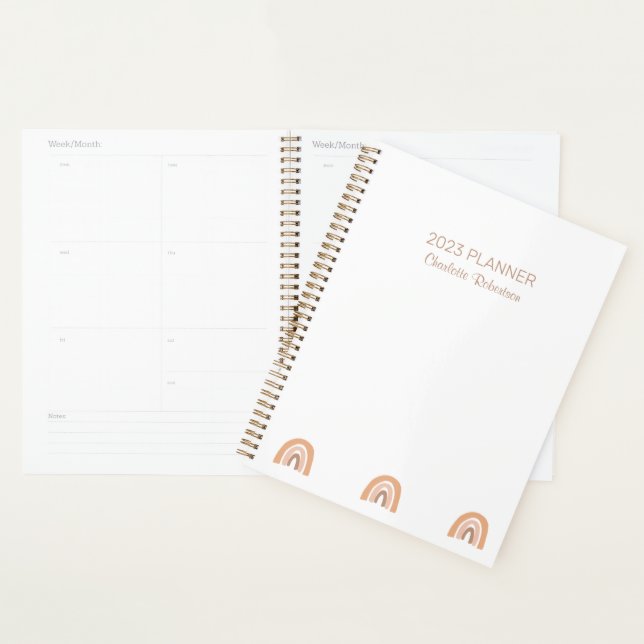 Simple rose blanc Boho arc-en-ciel personnalisé (Devant avec enveloppe)