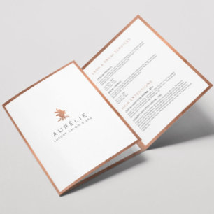 Simple Rose Gold Floral Luxury Salon Brochure