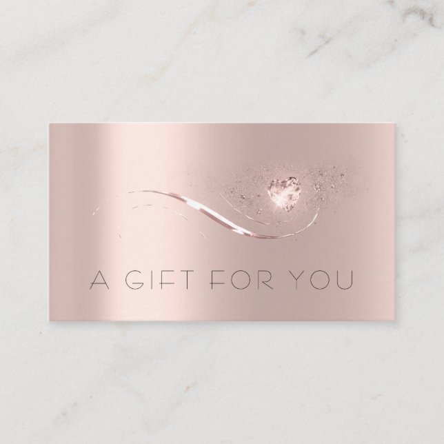 Simple Rose Gold Heart Certificat cadeau de beauté (Devant)