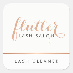 Simple Rose Gold Lash Salon Logo Square Sticker