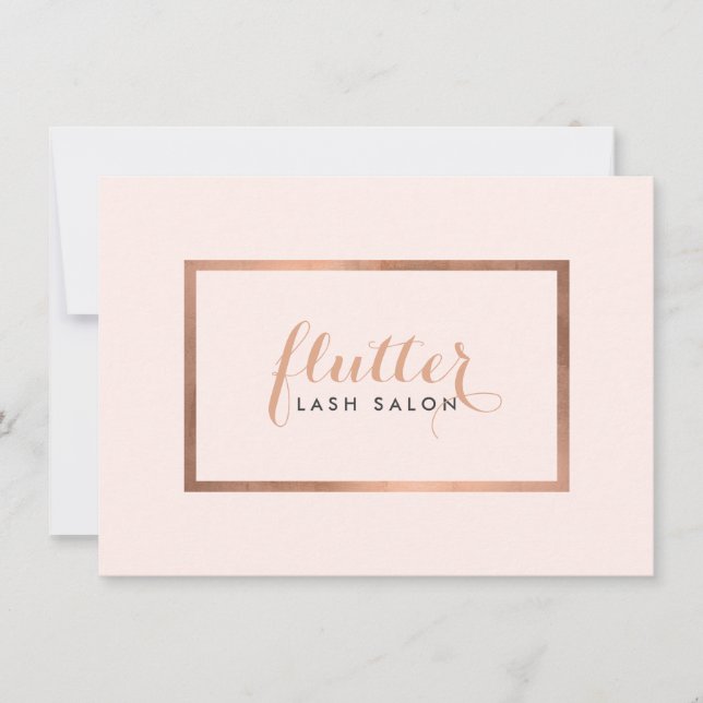 Simple Rose Gold Lash Salon Pink Gift Certificate (Front)