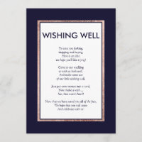 Simple Rose Gold Lined Navy Wishing Well