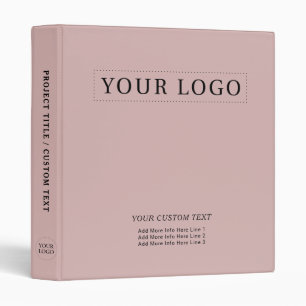 Simple Rose Pink Minimal Business Logo Promotion Binder