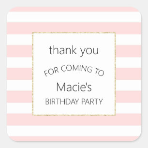 Simple rose strié grâce Merci sticker