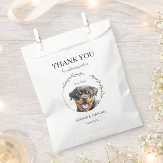 Simple Rottweiler Puppy Dog Wedding Thank You Favour Bag